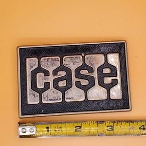 Vintage CASE Farm Tractor Logo Spell Out Belt Buckle Cast Aluminum 3.5" x 2.25".